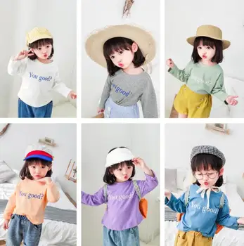 

2020 new girls boys t-shirt cotton spring fashion kids girls top 1-6t