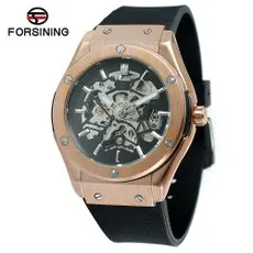 一件代发 Forsining正品全镂空男士全自动机械表男士硅胶表男表