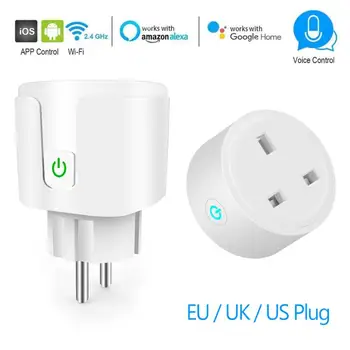 

16A Wifi Smart Home Plug Power Consumption Statistics Socket Smart Home Automation Timer Plug Compatible with Alexa Google Home