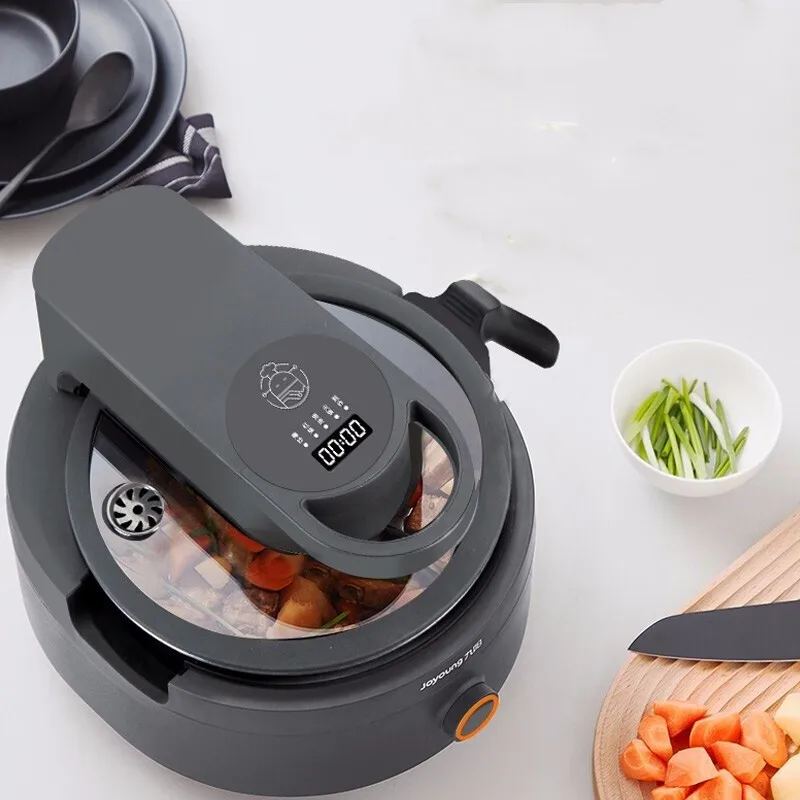 Joyoung Cooking Machine Robot Electric Frying Pan Smoke free precise Temperature Control Intelligent Automatic Cooker CJ-A9 Gray |
