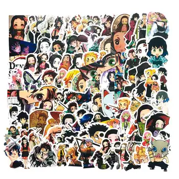 

100pcs Anime Demon Slayer Kimetsu No Yaiba Sticker Waterproof PVC Skateboard Luggage Motorcycle Guitar Kid Boy Sticker
