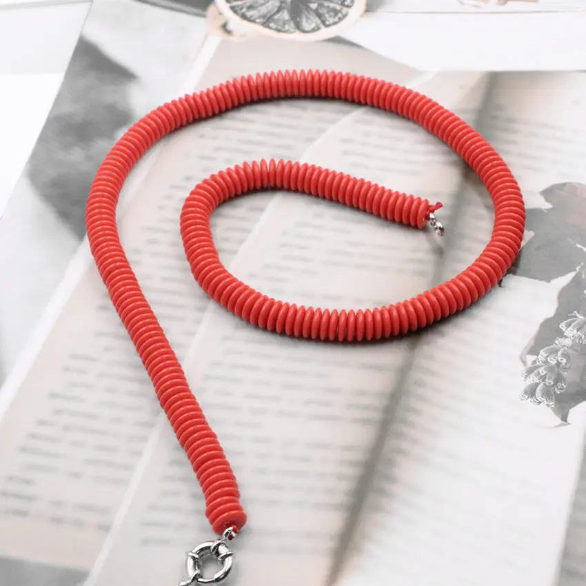 necklace(18inches) Набор свадебных ювелирных изделий в богемном стиле, ожерелье, браслет, искусственные амберы, полимерные бусины, Наборы украшений, свадебный подарок на помолвку, цепочка, браслет, украшения B51 - Окраска металла: necklace(18inches)