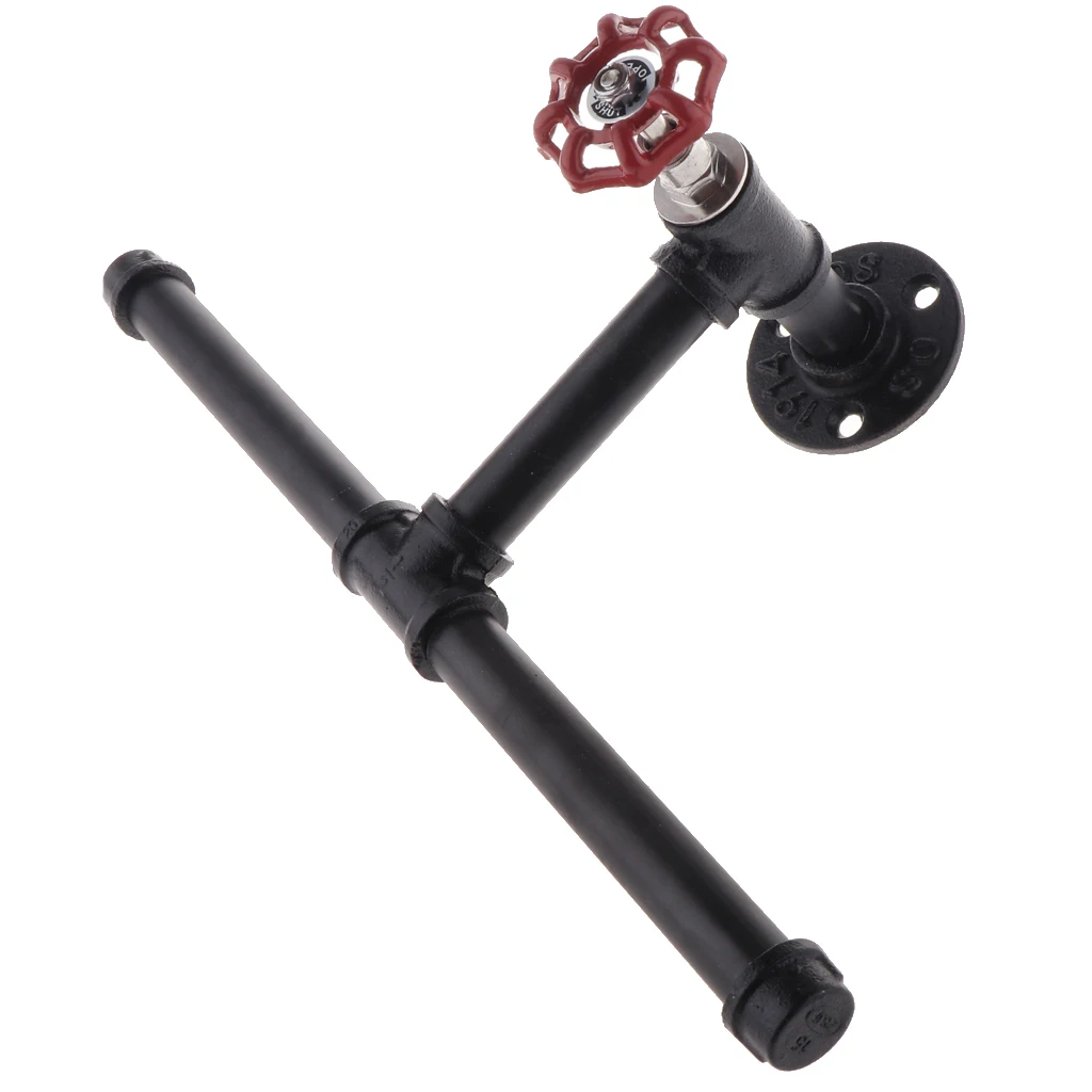 Toilet Roll Paper Holder Rustic Industrial Iron Pipe Heavy Duty Towel Rail Rack