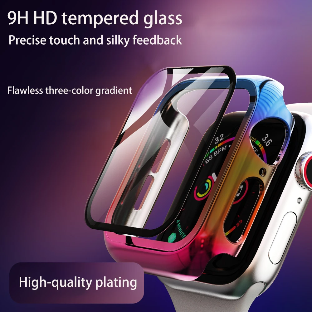 Цветное покрытие защитное Многоуровневое стекло для apple watch 44 мм iwatch series 5 4 3 2
