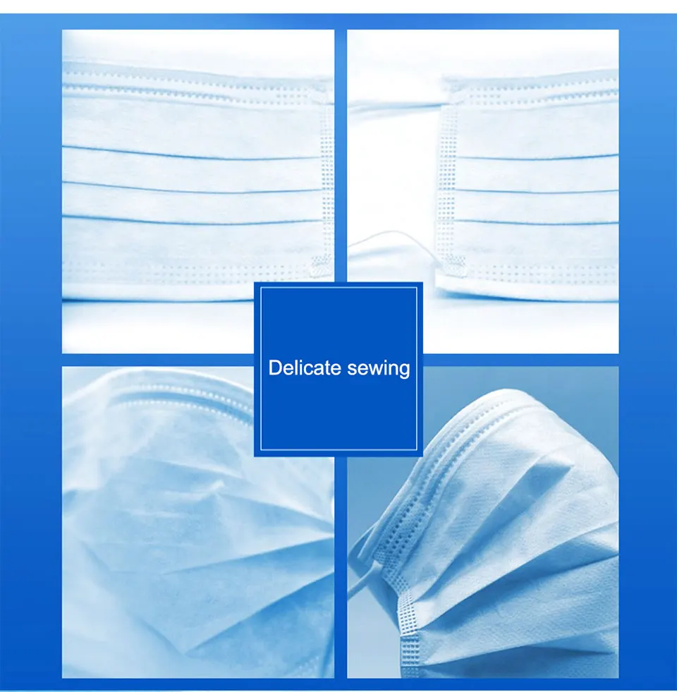 10PcsPack Non-Woven Disposable Mask Mascarilla Coronavirus 3 Filter Anti-Dust bacterial Anti-virus Safety Mouth Cover Face Mask (2)