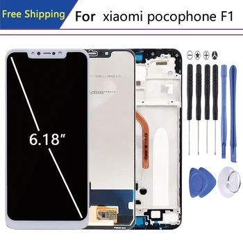 

Original For 6.18" Xiaomi pocophone f1 pantalla Touch Screen display in Mobile Phone LCDs Frame Digitizer Assembly Parts LCD