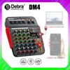 DM4 4 Channel Audio Mixer DJ Consoler with 48V Phantom, Bluetooth , USB to PC Record Playback, for live karaoke,outdoor party. ► Photo 1/6