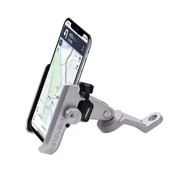 

360 360 Degree Waterproof 12V 24V Motorcycle Scooter Handlebar Rearview Mirror Phone Holder Mount Bracket USB Charger