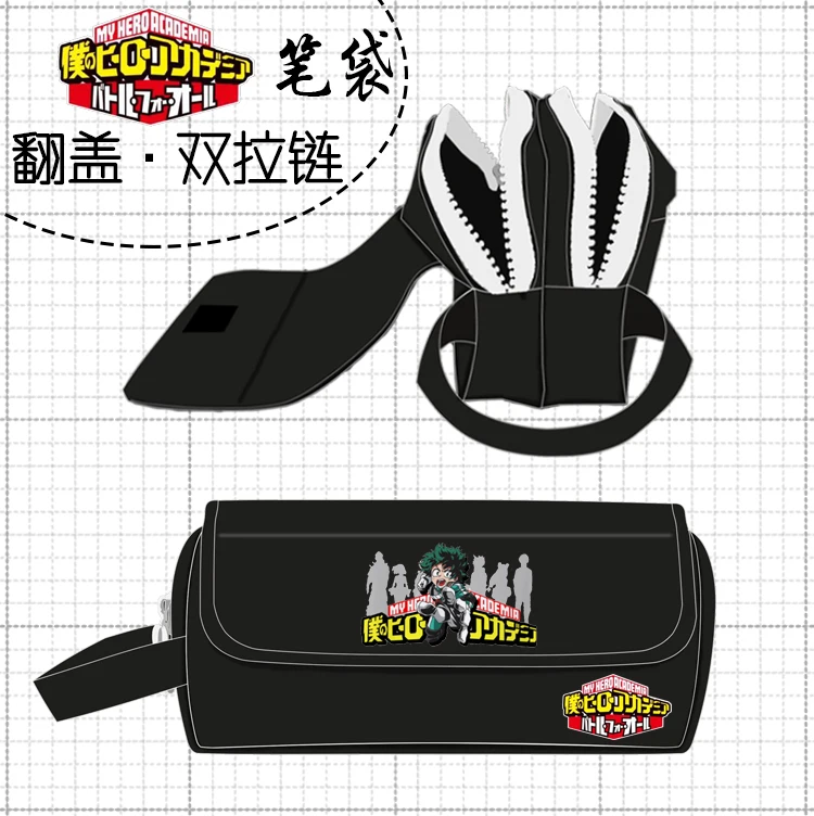 

Anime Boku No Hero My Academia Bakugou Deku Student Double Zipper Pen Pencil Case Bag Cosmetic High Capacity Stationery Box Gift