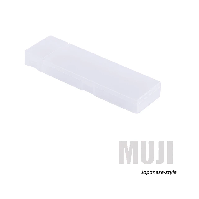 Muji Pencil CaseTransparent Frosted Plastic Pens storage Pen Box Stationery  box
