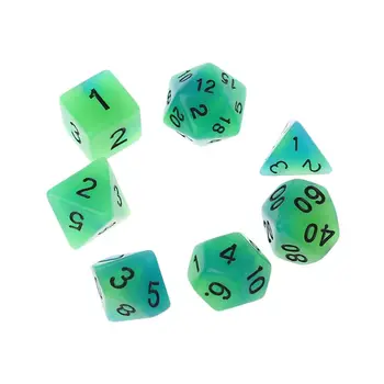 

7 Pcs Luminous Black Points Acrylic Dice D4 D6 D8 D10 D12 D20 KTV Bar Nightclub Entertainment Tools