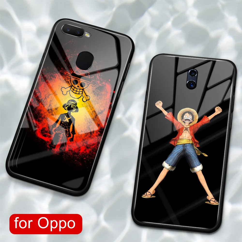Стеклянный чехол для Oppo R17 с Аниме one piece R9 R9S R11 R11S Plus R15 F9 Pro Find X A7X Reno|Бамперы| |