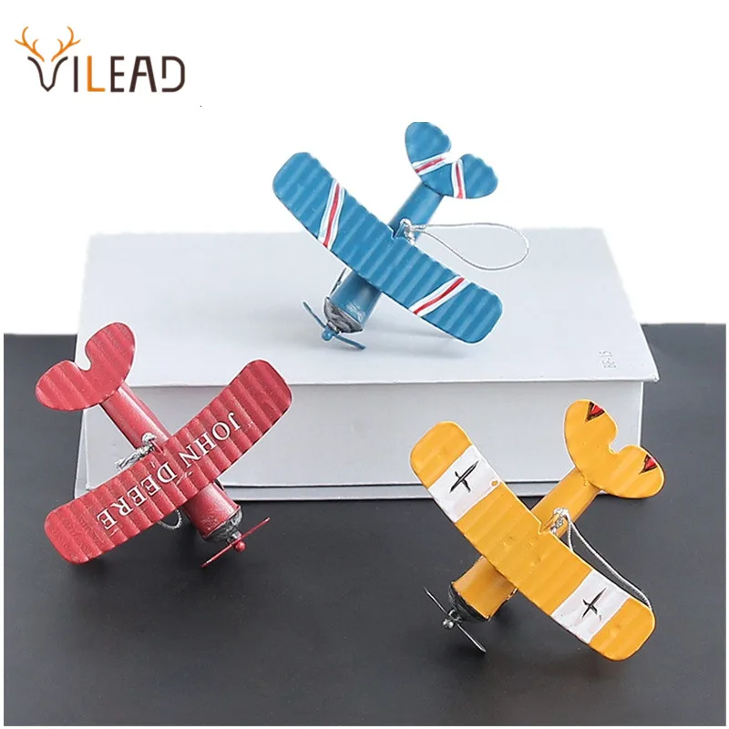 VILEAD Железный ретро самолет статуэтки металлический модель винтажная