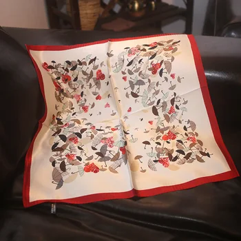 

New silk scarves mulberry silk "hundred flower umbrella" silk scarf small scarf professional scarf