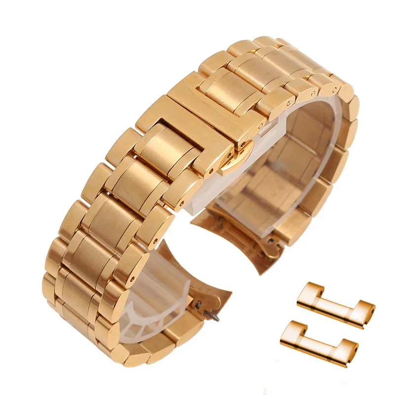 Premium Stainless Steel Curved End Watchband Strap