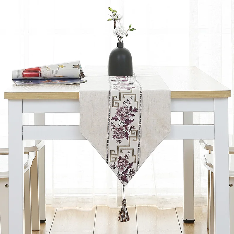 Retro Blue and White Porcelain Dining Flag Table Cloth Linen Table Runner Shoe Cabinet chemin de table tafelloper arpillera L03 - Цвет: see chart