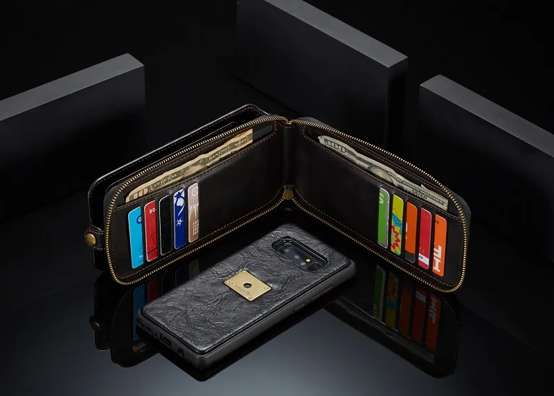Ретро Кожаный чехол для samsung note 8 2 в 1 съемный флип слот для карт samsung galaxy note 8 талия висячий кошелек на молнии