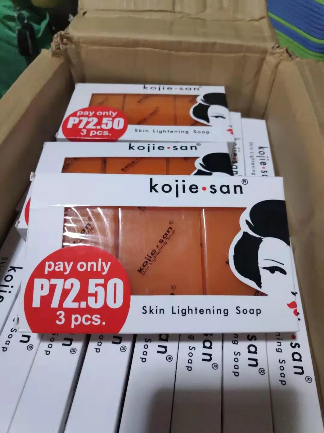 1box2pcs Kojie San Отбеливающее мыло ручной работы светящееся мыло для кожи Отбеливающее Kojic кислота глицериновое мыло Глубокая чистка осветляющая кожа