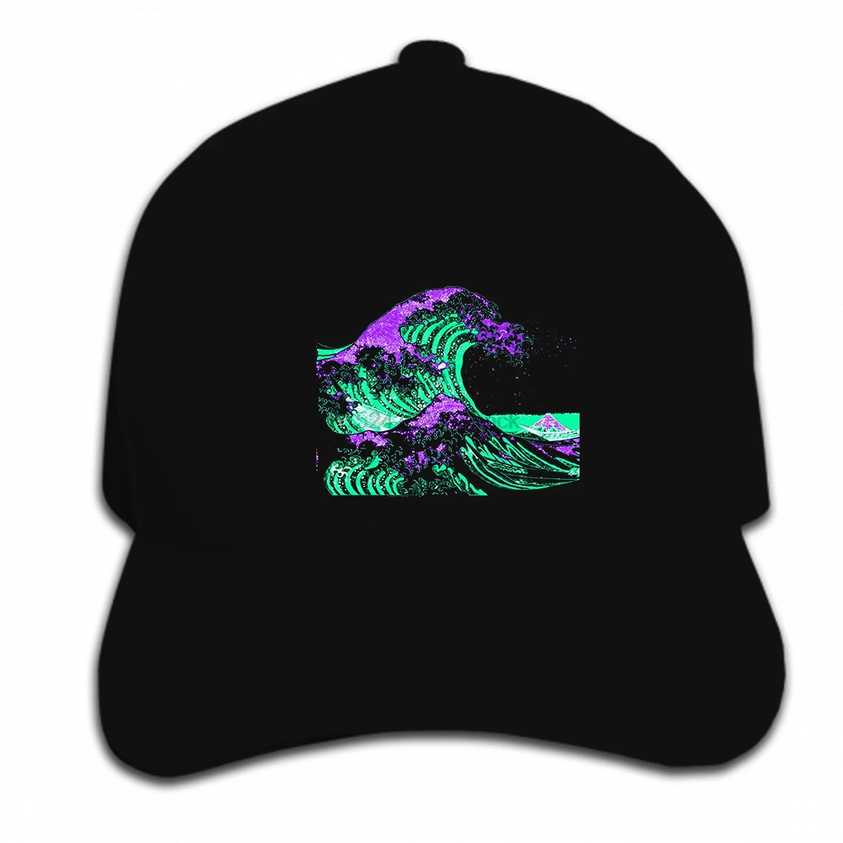 Бейсбольная кепка под заказ с принтом в стиле хип-хоп Vaporwave Kanagawa японская большая волна фиолетовая Шляпа Кепка