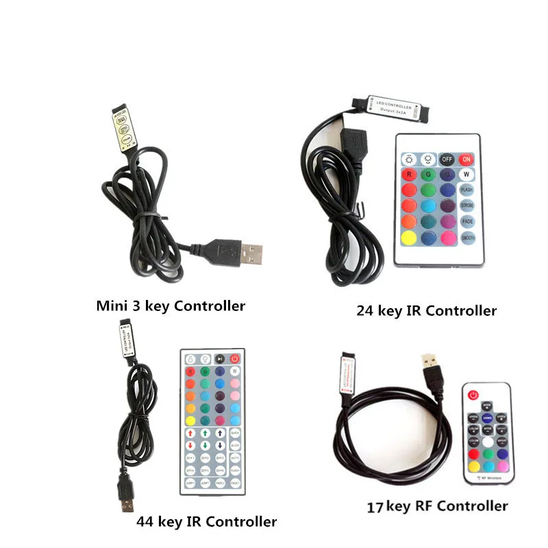 5V RGB Светодиодные ленты USB ТВ Подсветка 5050 0,5/1/2/3/4/5 м светодиодный светильник пропилен-каучука прокладки с ИК RF дистанционное управление для настольных ПК лампа лента Диодная лента