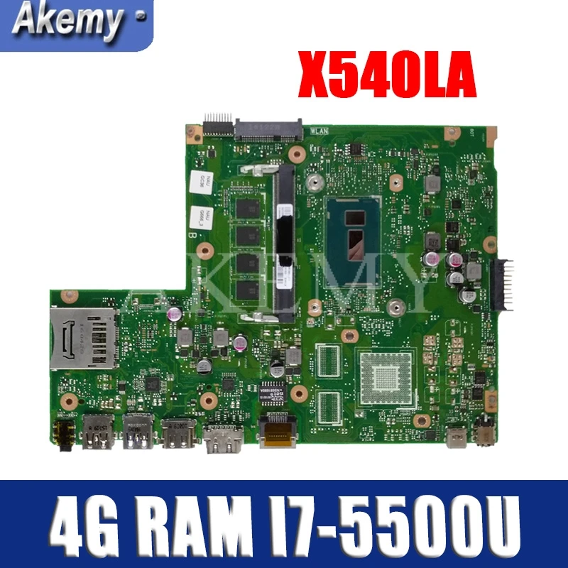 Akemy X540LA For Asus X540L F540LA X540LJ Laptop motherboard 4G RAM I7-5500U REV2.1 Test before shipping work 100% | Компьютеры и офис