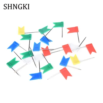 

New Arrival 50PCS Colorful Flag Push Pins Office School Supplies Cork Board Map Drawing High Quality