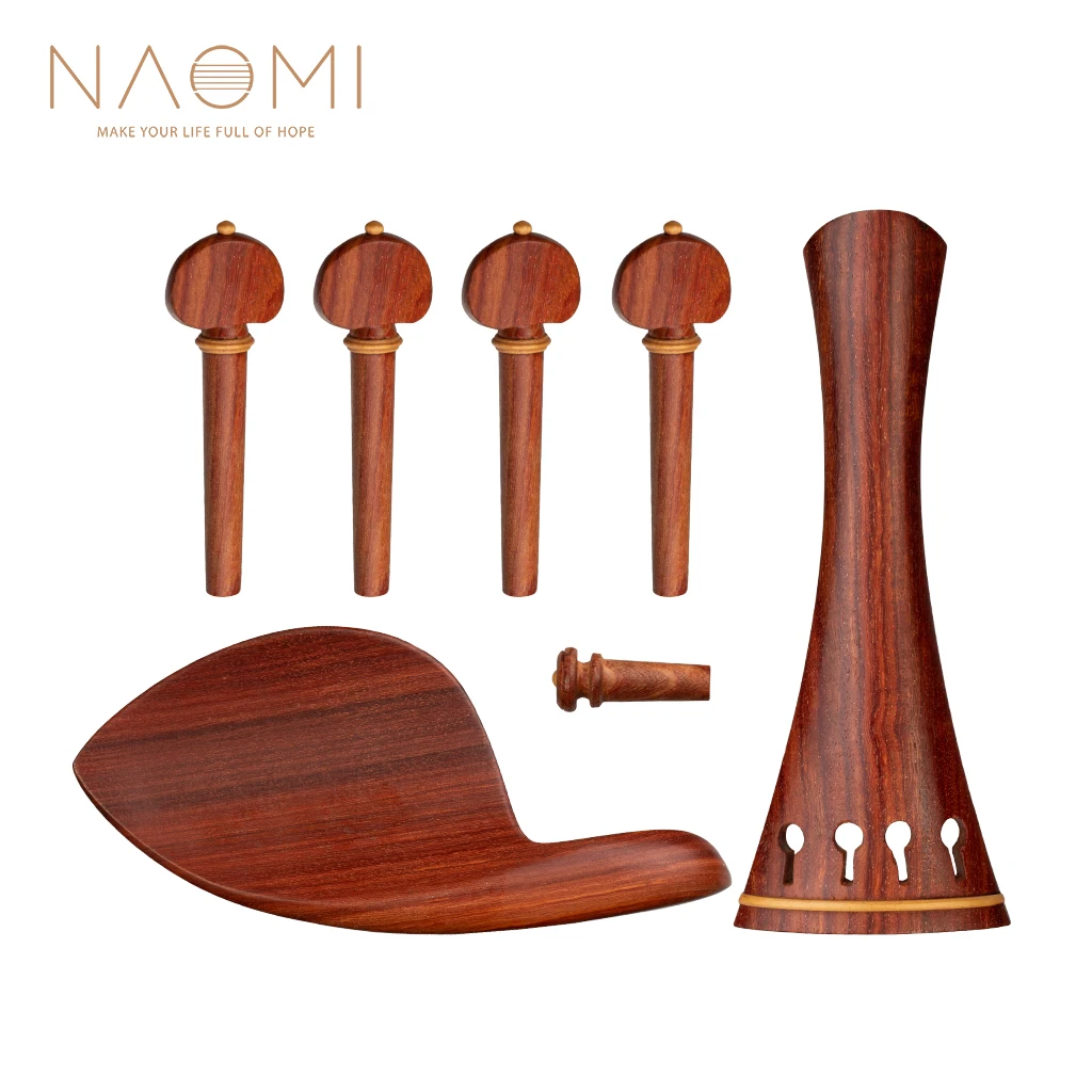 NAOMI Rosewood Accessories Set W/ Tailpiece+Chin Rest+Endpin+4 Tuning