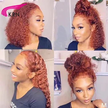 

KRN Colorful curly 13X6 lace front Wig Bouncy Curly Lace Front Human Hair Wigs With Baby Hair Plucked Remy Brazilian Lace Wigs