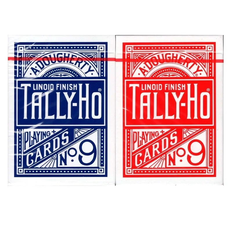 Tally-Ho No.9 Playing Cards USPCC Fan/Round Back Deck Poker Size Magic Card Games Magic Tricks Props for Magician