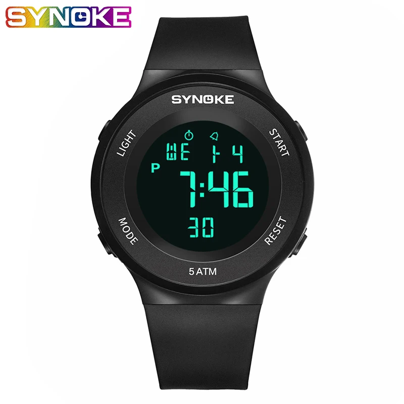 

SYNOKE Unisex Digital Waterproof Sports Watch Electronic Military LED Sport Running Watch Multifunction Wrist Stopwatch