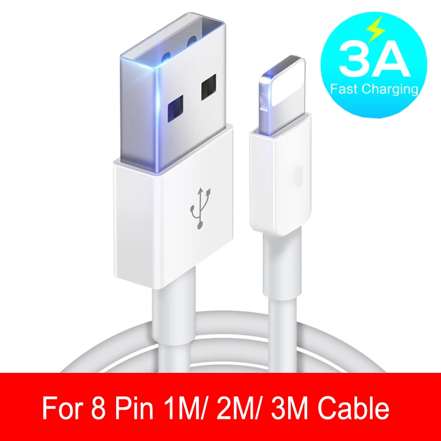 USB кабель для Samsung Huawei Xiaomi iPhone передачи данных 8 Pin IOS Micro Type C порт 3 А Зарядные кабели