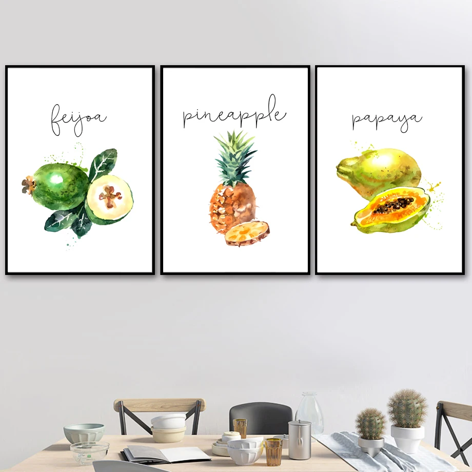 Apple-Lemon-Pear-Fruit-Kitchen-Wall-Art-Canvas-Painting-Nordic-Posters-And-Prints-Cartoon-Wall-Pictures