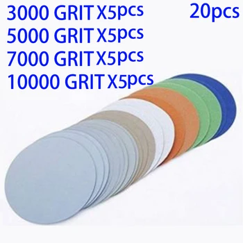

20xHook And Loop 3 Inch 3000 5000 7000 10000Grit Sand Paper Sanding Discs Pack