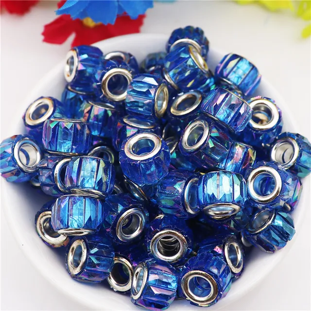 10Pcs 11x8mm Small Color Glass Murano Large Hole Beads for Jewelry