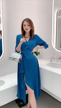 

2020 New High Quality Women Summer Dresses Elegant Fashion Irregular Dress