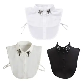 

Sweet Doll Jewelry Lapel Fake Collar Water Drop Rhinestone Flower Half-Shirt