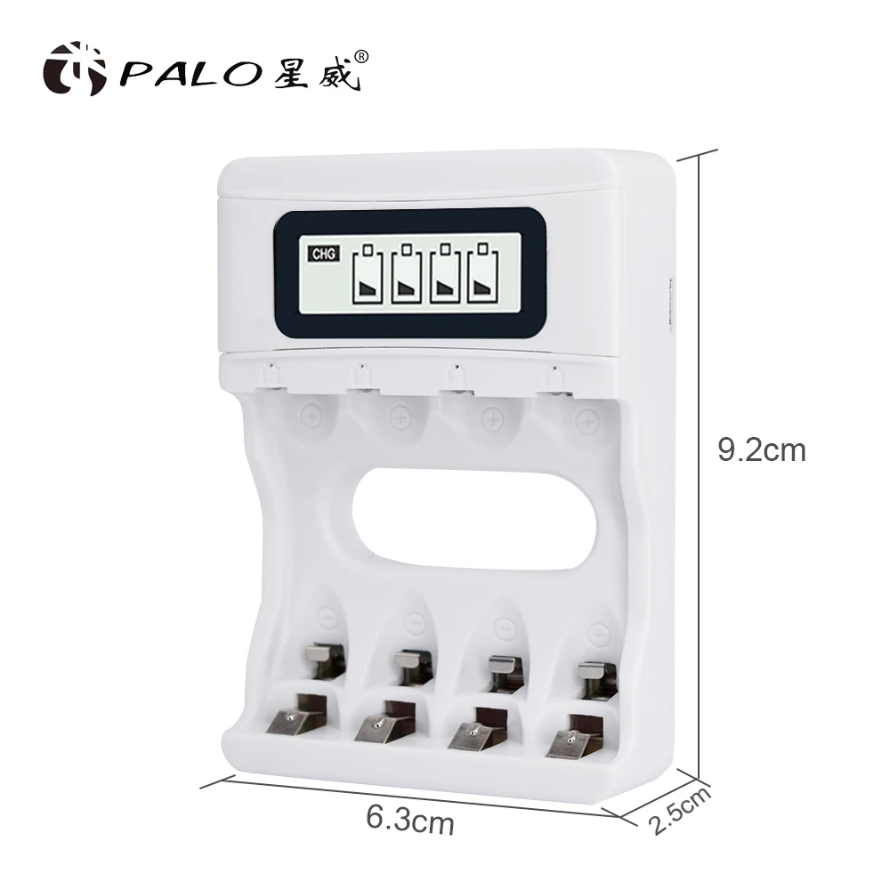 PALO 4pcs AA 2A 3000mAH+ 4pcs AAA 3A 1100mAh NI-MH NIMH NI MH rechargeable battery+ intelligent USB fast charge LCD charger