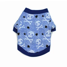Летний жилет для кошек и собак Одежда для щенков Хэллоуин рубашка для собаки хлопок щенок Паук Паутина Череп Печать одежда собака рубашка чихуахуа