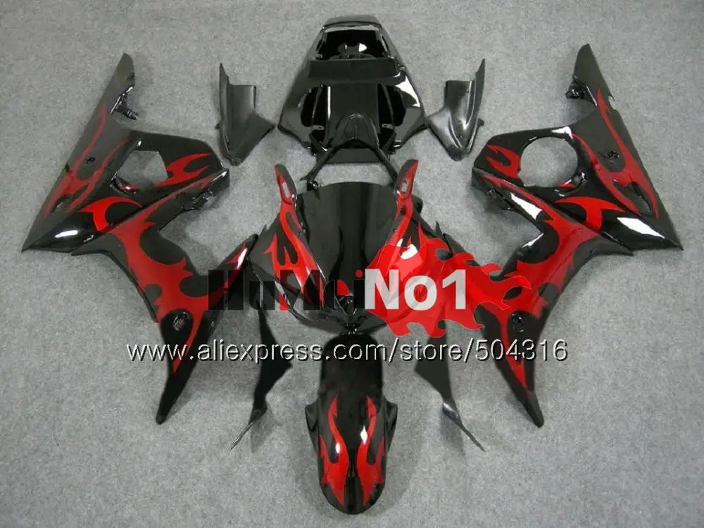 No. 9 Корпус для YAMAHA YZF600 YZF R6 600CC YZF 600 R 6 CC 5MC. 0 YZF-600 YZF-R6 2003 2004 2005 YZFR6 03 04 05 обтекатели комплект глянцевый черный - Цвет: No. 9