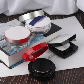

Plastic Portable Makeup Powder Box Empty CC/BB Cream Air Cushion Case With Powder Puff DIY Refill Cosmetic Containers Jar Set
