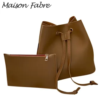 

Maison Fabre Messenger bag women Leather Flap Handbag Solid Crossbody Bag Phone Doctor Handbag 2pcs 2020 Ladies Vintage Handbag