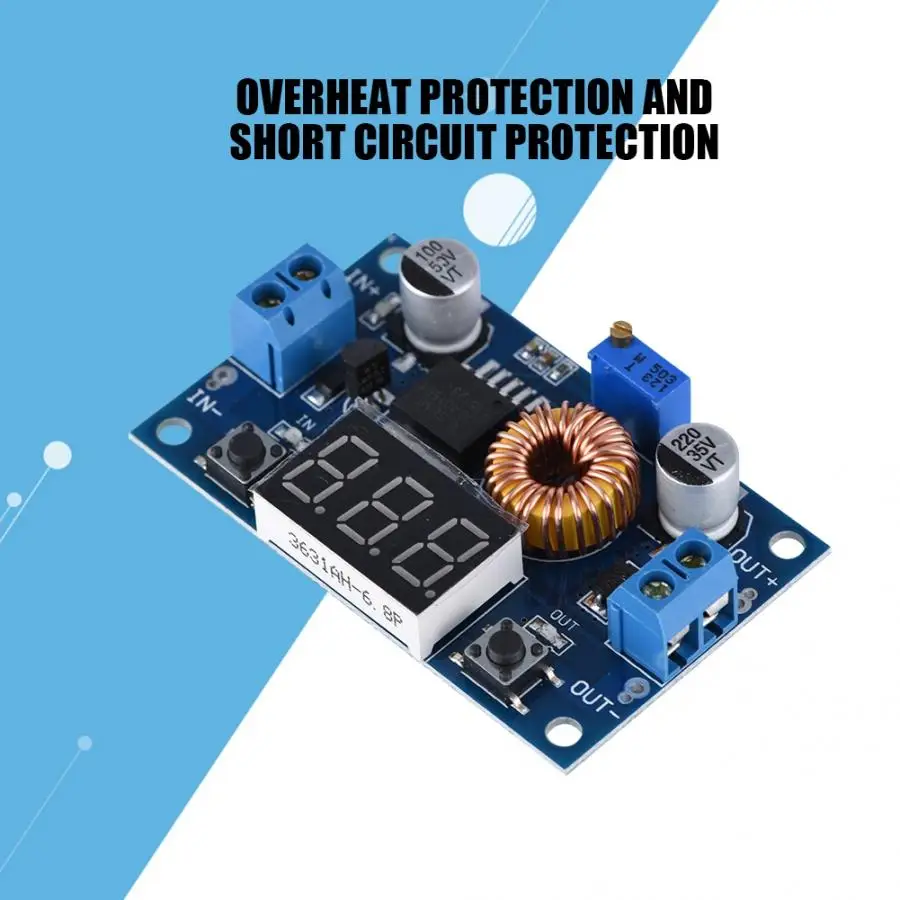 cable holder 5A 75W DC-DC Adjustable Step Down Buck Converter Module 4.0-38V to 1.25V-36V Voltage Regulator High Efficiency