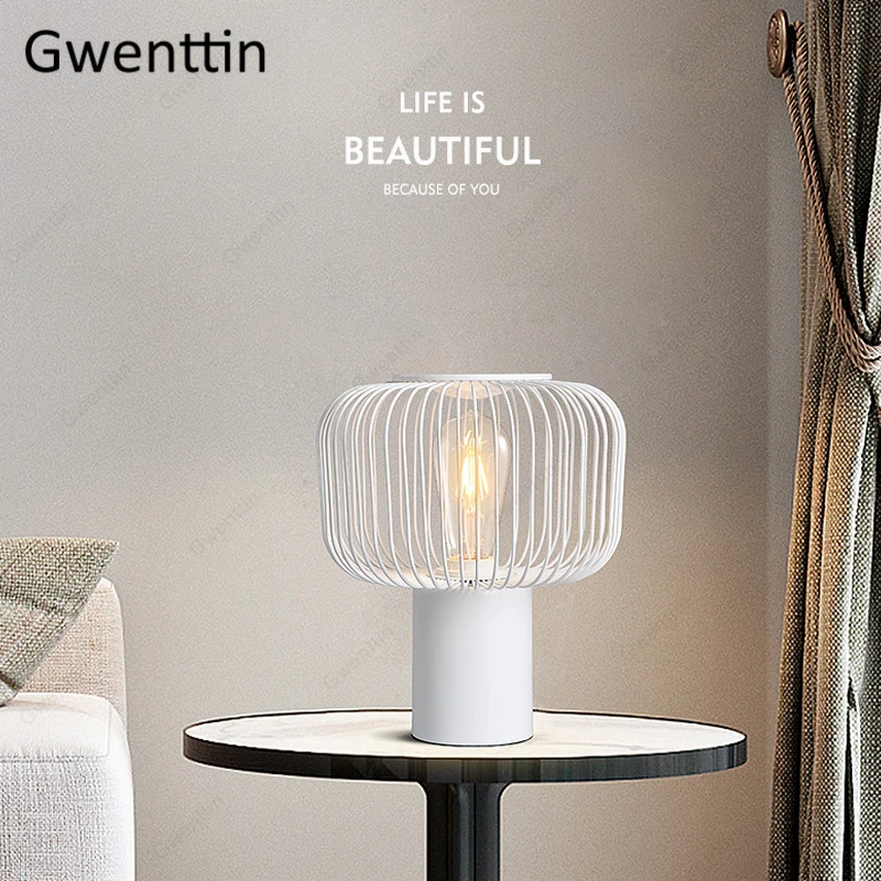 Nordic Iron Cage Table Lamp Loft Industrial Standing Desk Lights Bedroom Bedside Modern Led Light Fixtures Luminarias Home Decor Nordic Iron Cage Table Lamp Loft Industrial Standing Desk Lights Bedroom Bedside Modern Led Light Fixtures Luminarias Home Decor