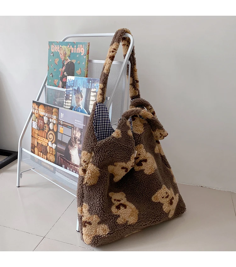 Japanese Style Bear Cute School Bags Girls Large Capacity Single Shoulder Shopping Bag Vest Bags
