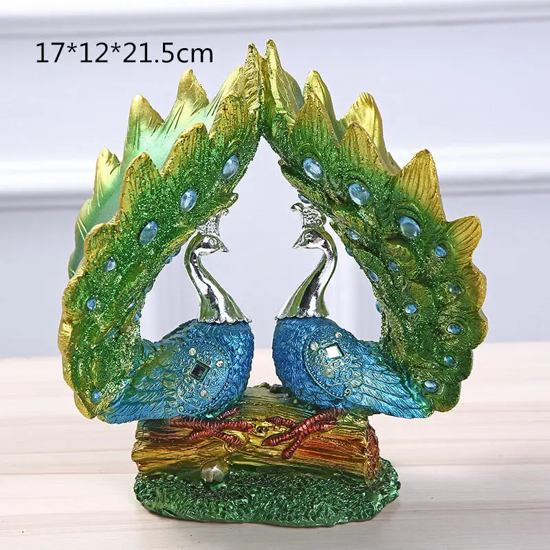 Peacock 2 VILEAD 20 см 33 см смолы павлин открытие статуэтки творческие украшения для дома на удачу аксессуары животное орнамент свадебный подарок ремесла - Цвет: Peacock 2