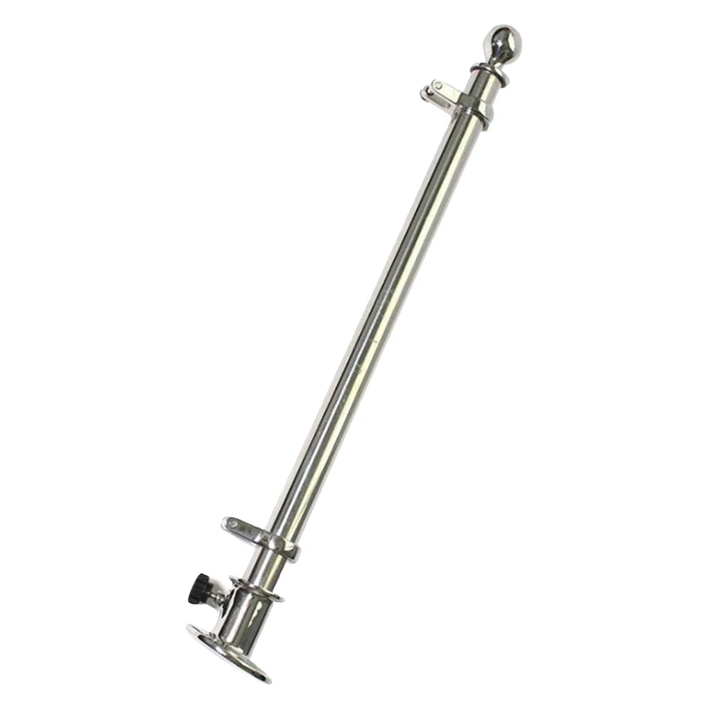 18 inch 457mm Mirror-Polished 316 Stainless Steel Flag Pole for Marine Pontoon Boats Deck Mount