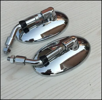 

GN125 Retro Motorcycle Modified Coffee Short Handle Electroplated Rearview Mirror Reflector Large Field of Vision