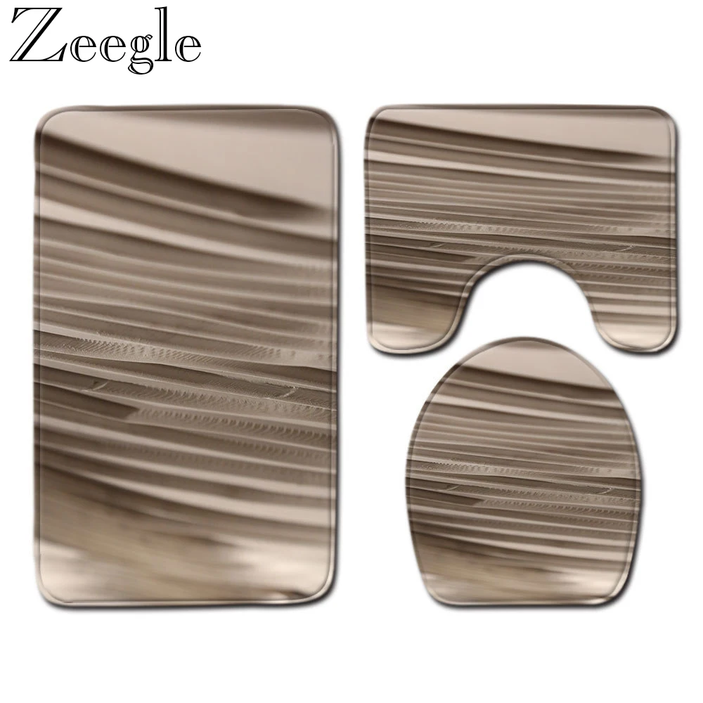 

Zeegle Bathroom Mat Set Non-Slip Bathroom Carpet Toilet Rug Absorbent Bath Rug Foot Mat Washable Bathroom Carpet Set Shower Rug