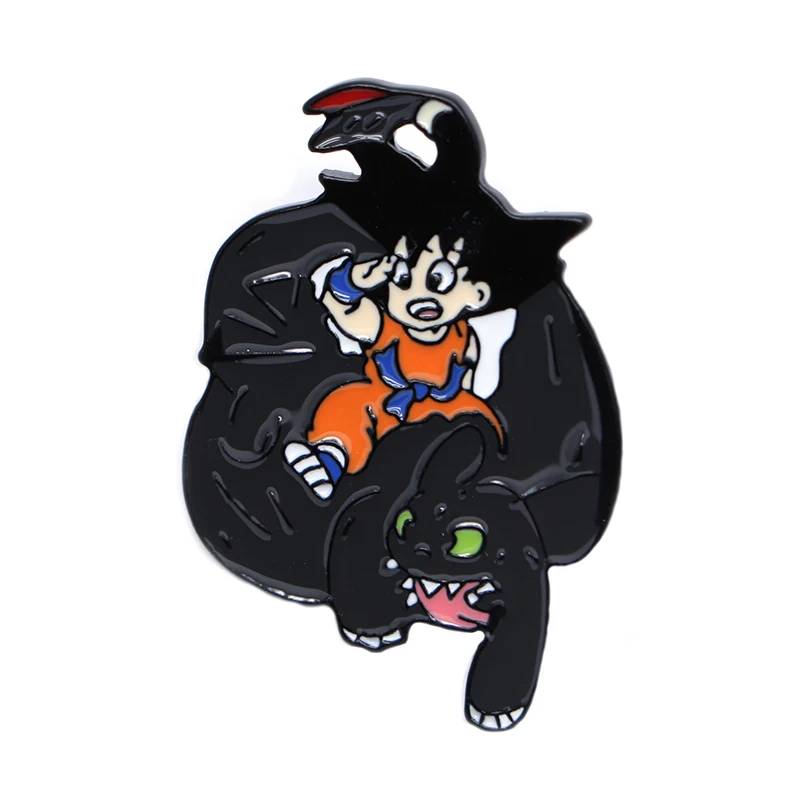 Goku and Dragon Badge for Man and Women Lapel Hat/bag Enamel Pins Denim Jacket Oil Drop Brooches S204