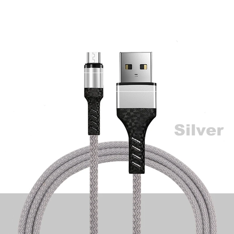Тип Мода 3а зарядное устройство данных USB быстрая зарядка быстрая Синхронизация данных для тип-c IOS iPhone Android микро USB смартфон провод шнур - Цвет: silver